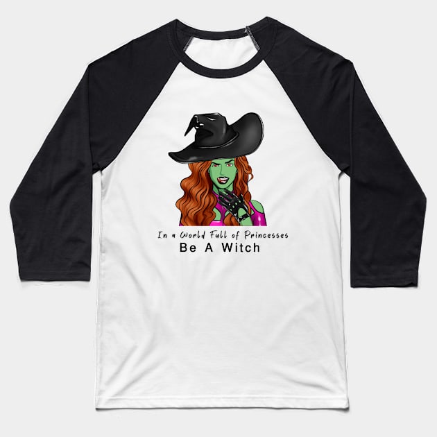 Alien Witch Baseball T-Shirt by C3llsD